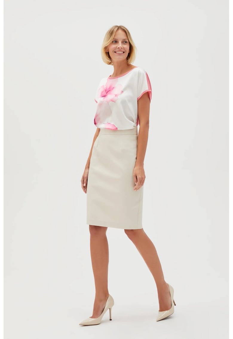 Fustă creion bej - bumbac - talie înaltă - mărime - Bej