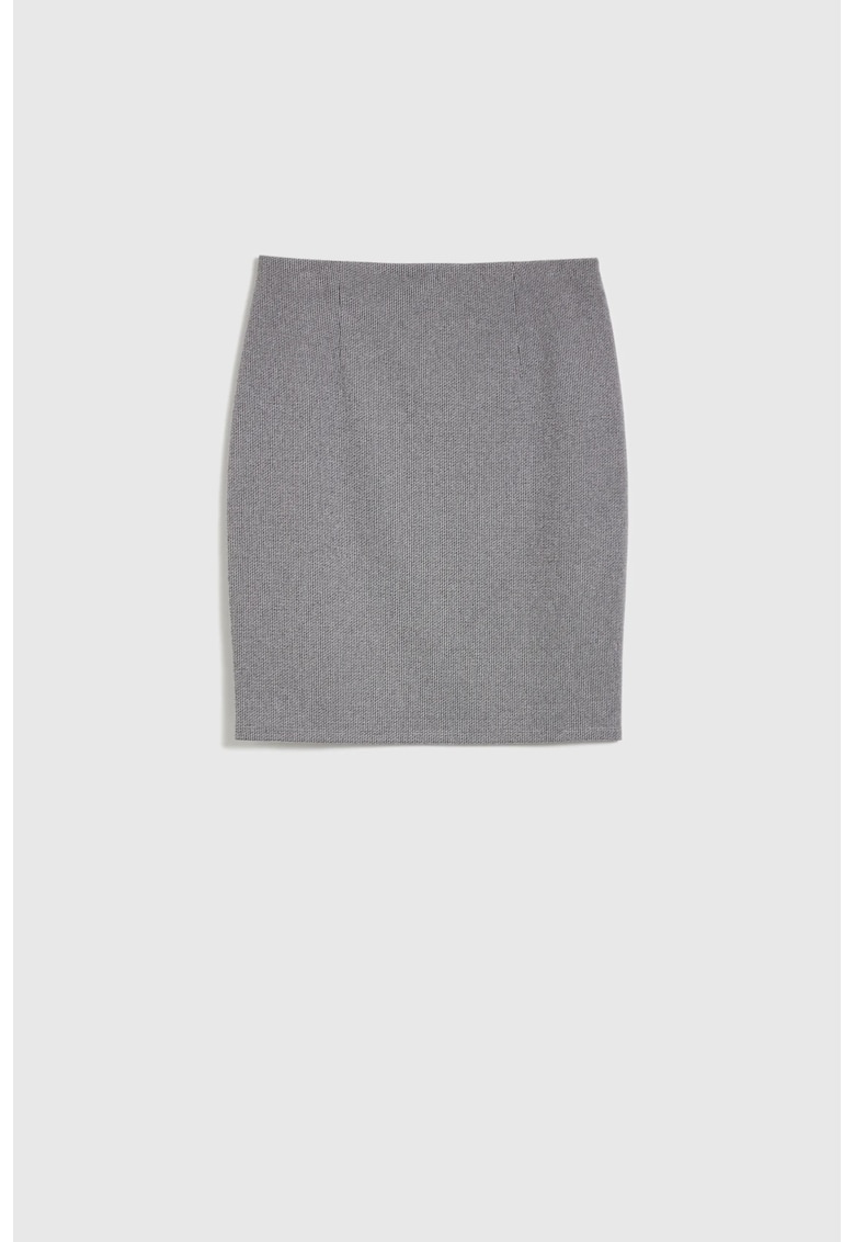 Fusta creion gri - marime XL - model herringbone - talie elastica