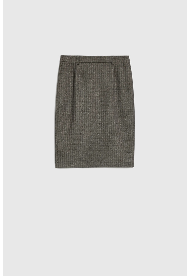 Fusta creion bej inchis pana la genunchi - Bej