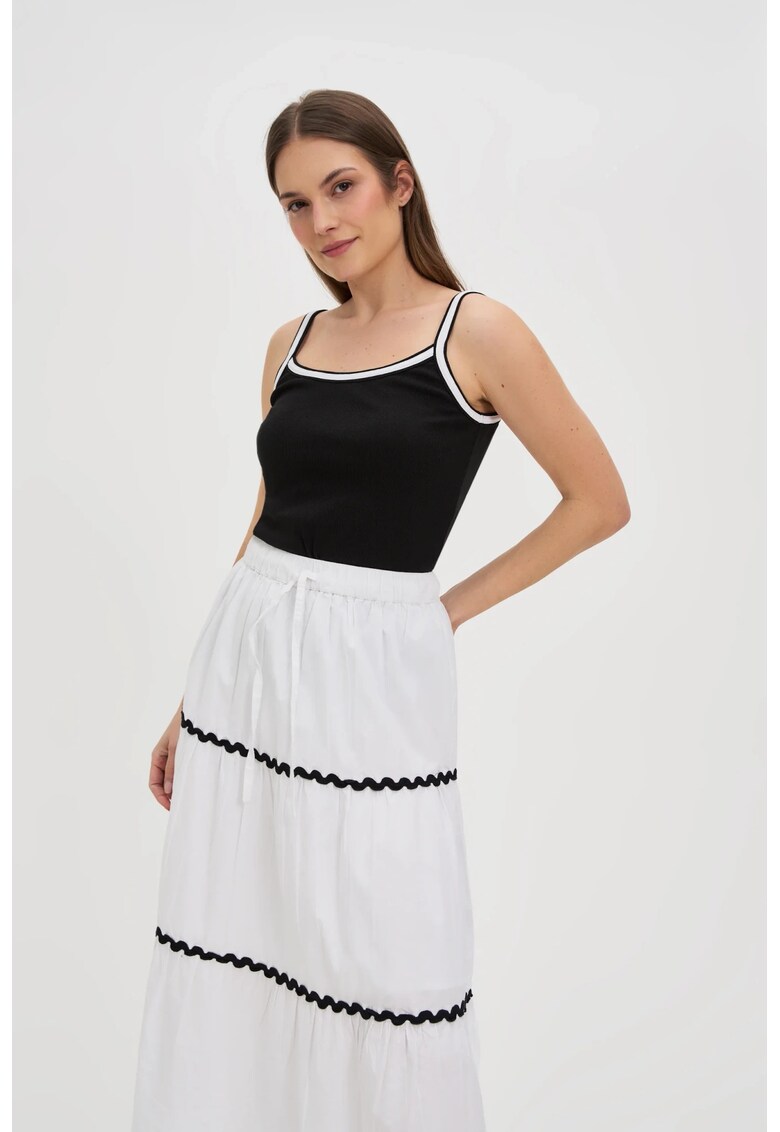Top din bumbac negru - Negru