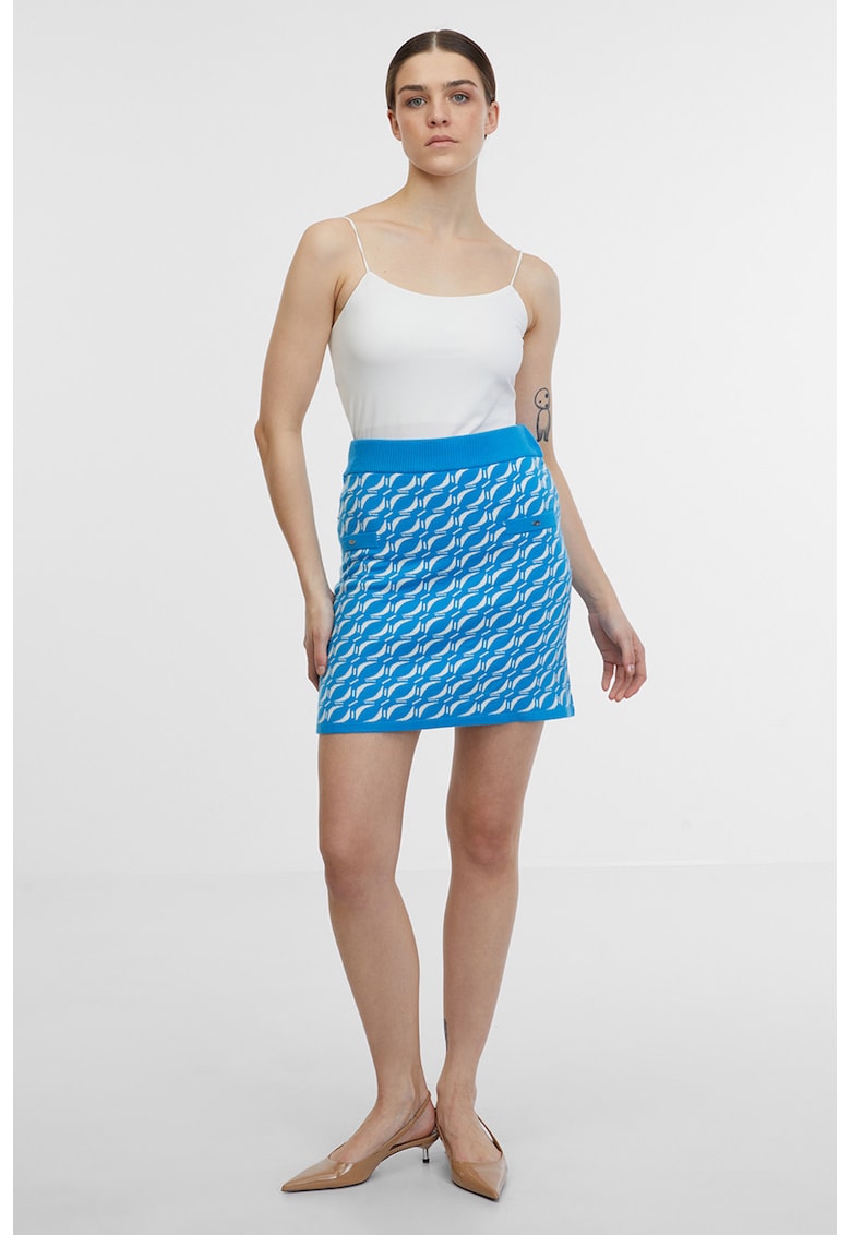 Fusta mini din tricot cu model