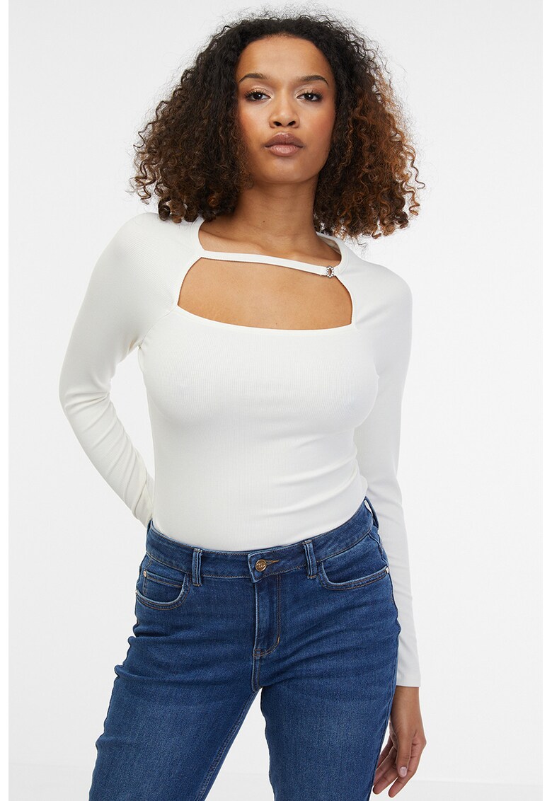 Bluza cu decupaj - Alb