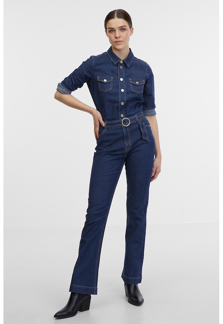 Salopeta din denim cu croiala evazata