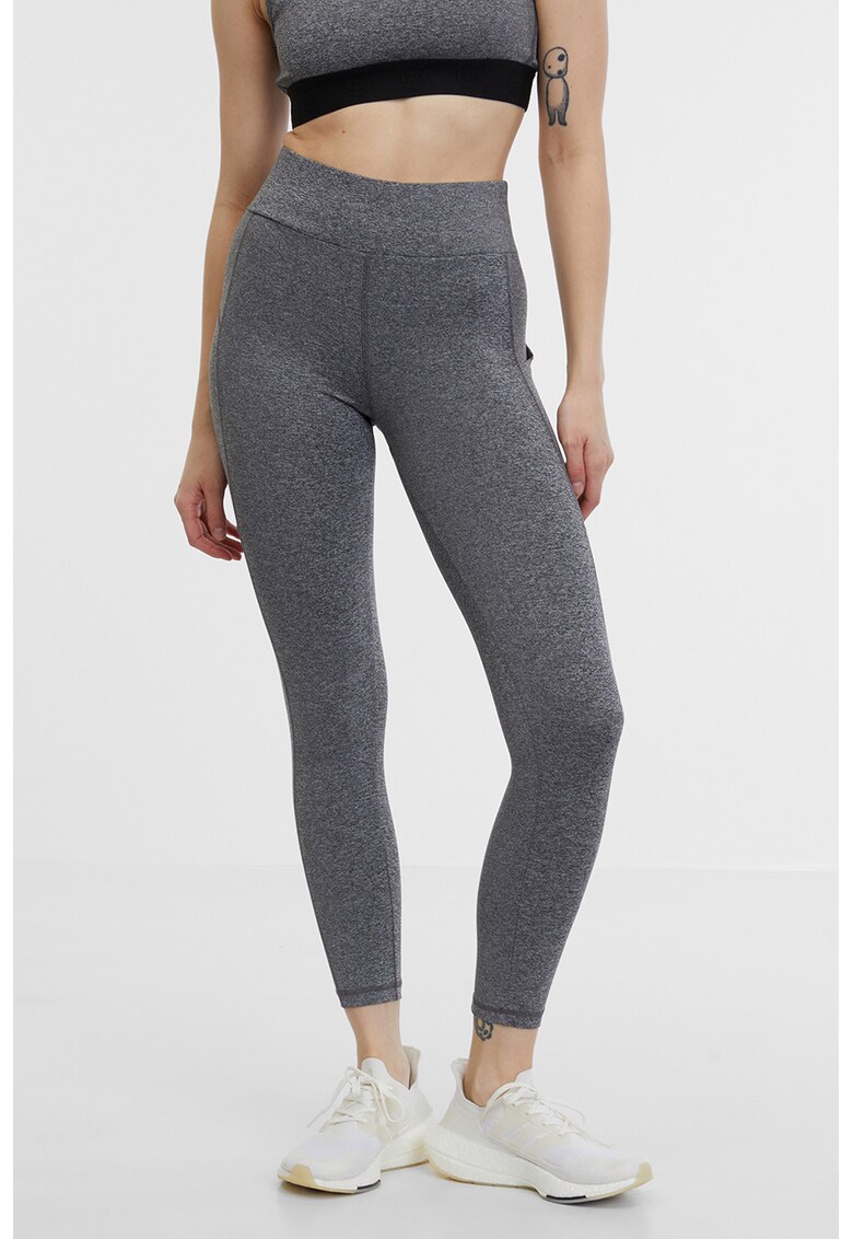 Colanti crop cu talie inalta - Gri melange