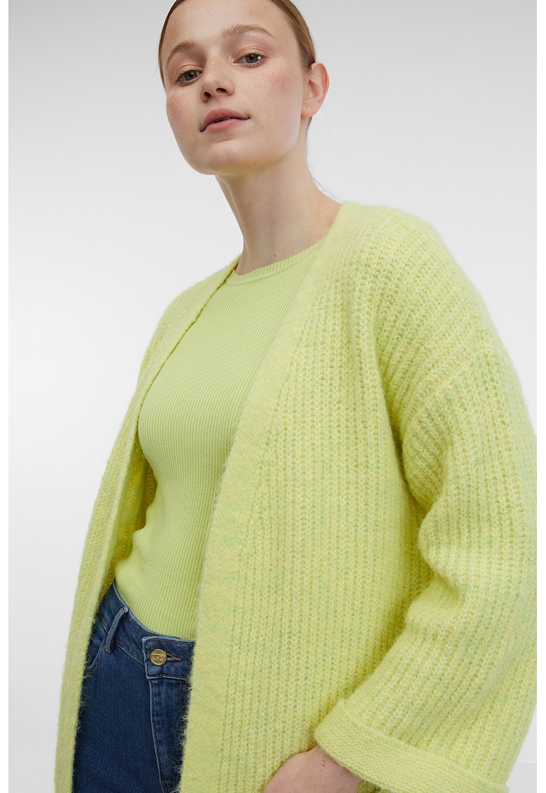 Cardigan lejer fara inchidere - Verde lime