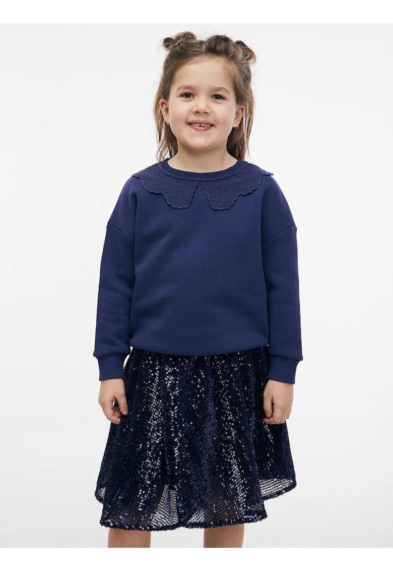 Bluza din amestec de bumbac cu maneci cazute