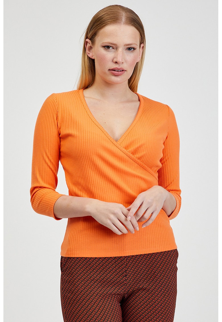 Bluza cu maneci 3/4 - Portocaliu mandarina