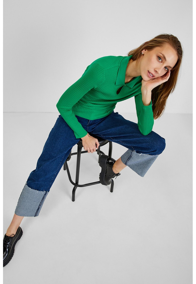 Bluza polo din amestec de modal