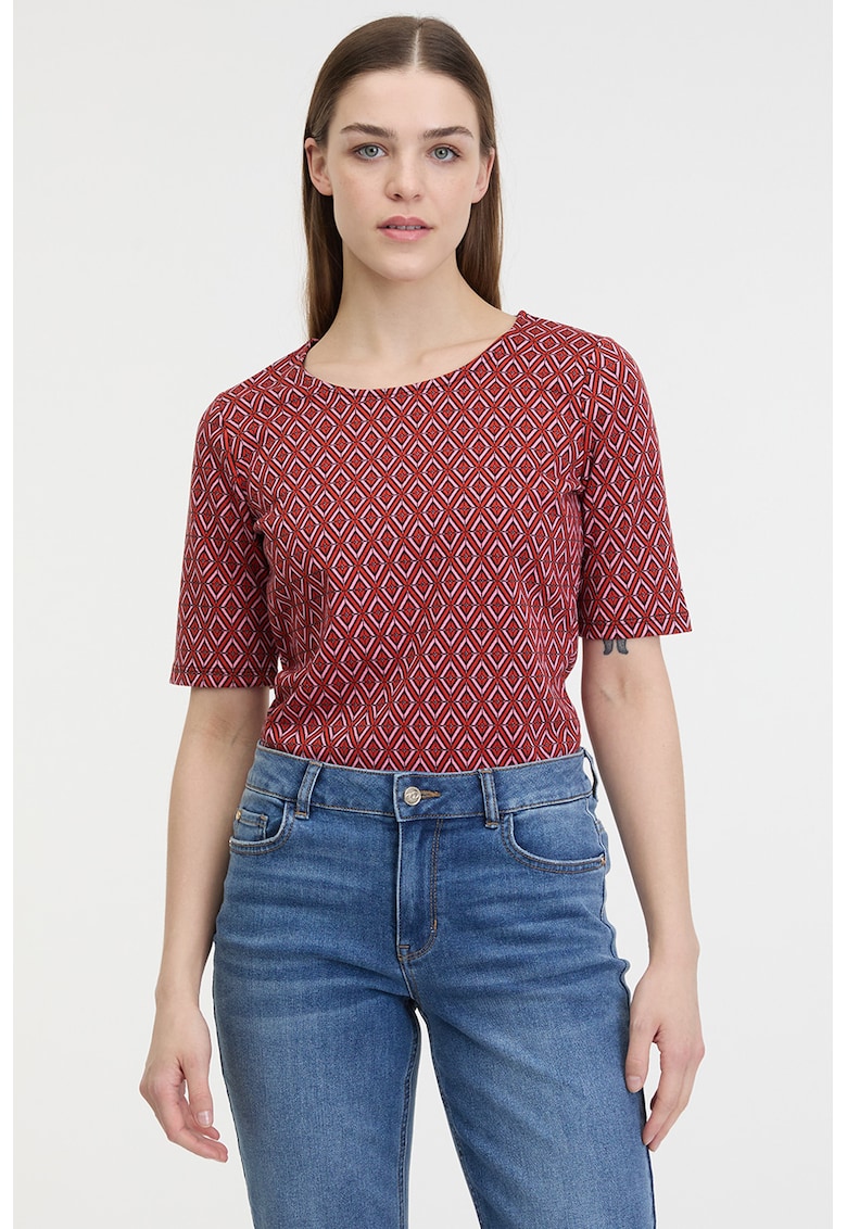 Bluza cu model si decolteu rotund