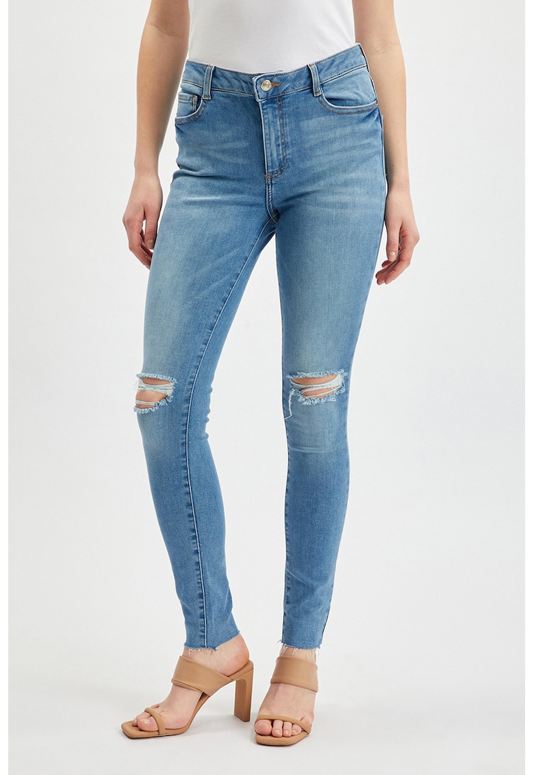 Blugi slim-fit din denim - Albastru deschis