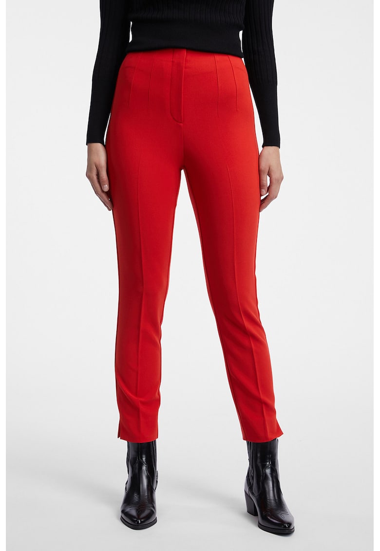 Pantaloni crop slim fit - Rosu