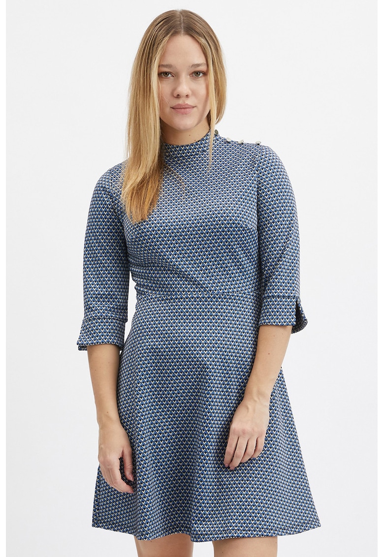 Rochie scurta cu croiala in A si maneci 3/4