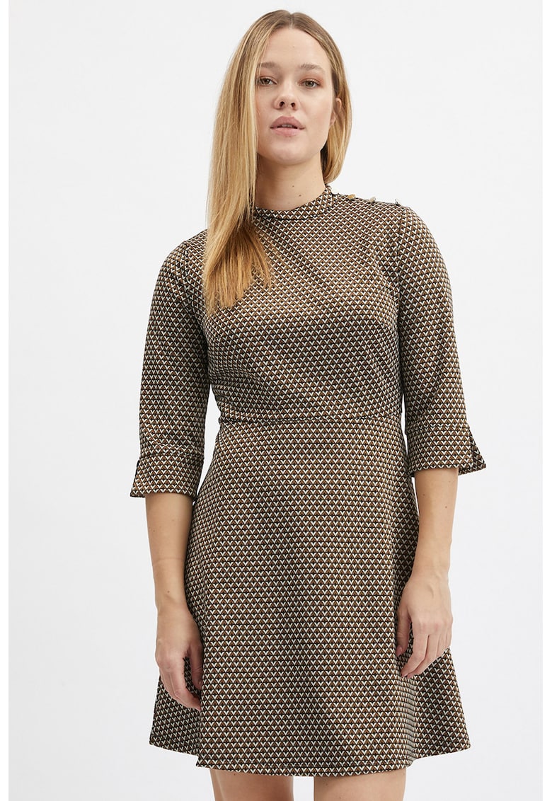 Rochie scurta cu croiala in A si maneci 3/4