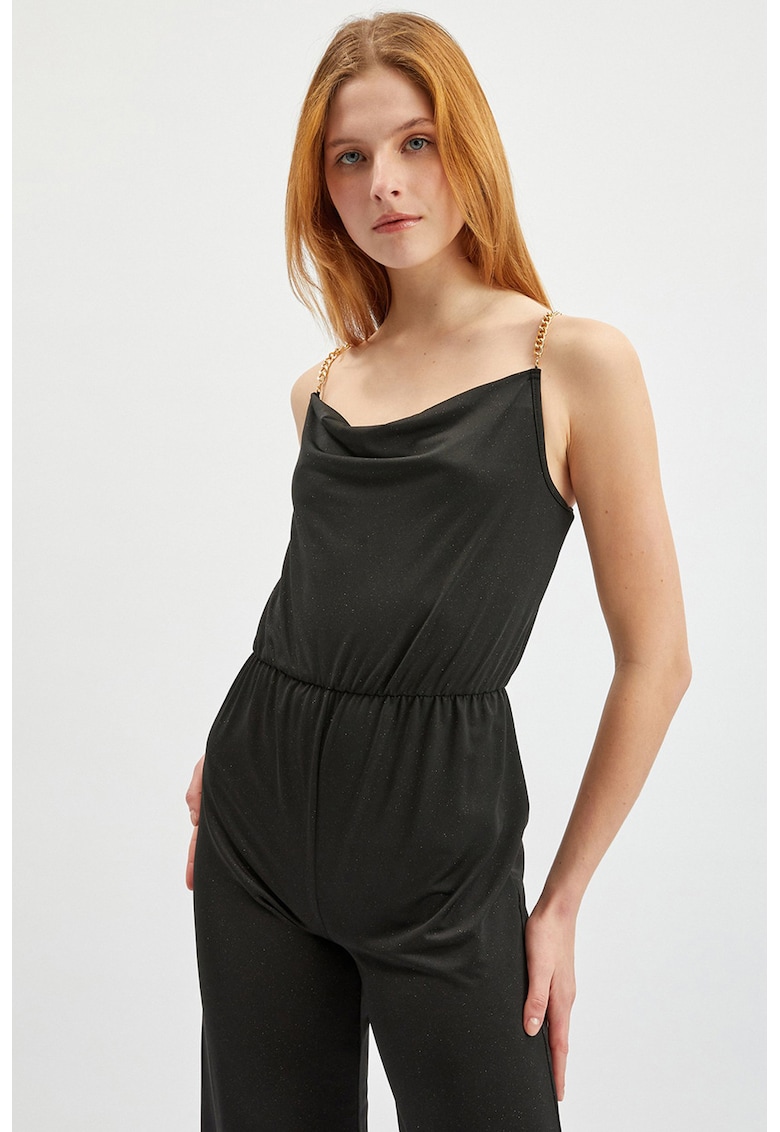 Salopeta cu bretele lant - Negru