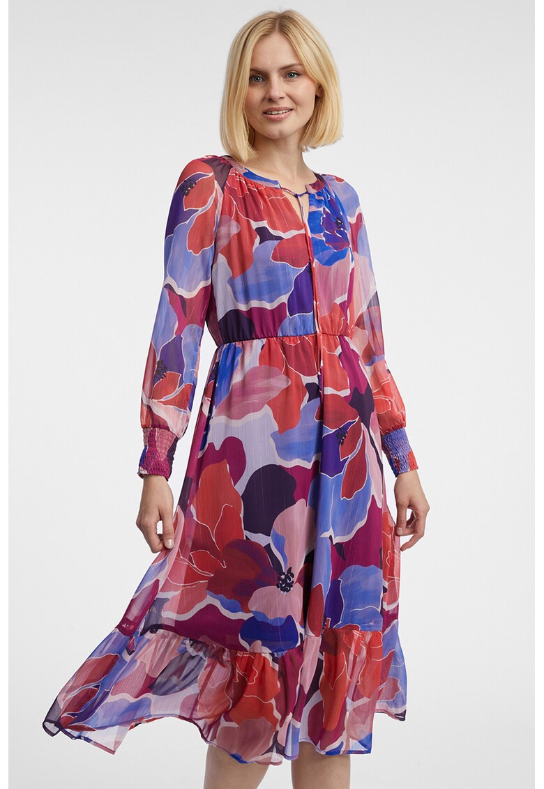 Rochie din sifon cu imprimeu