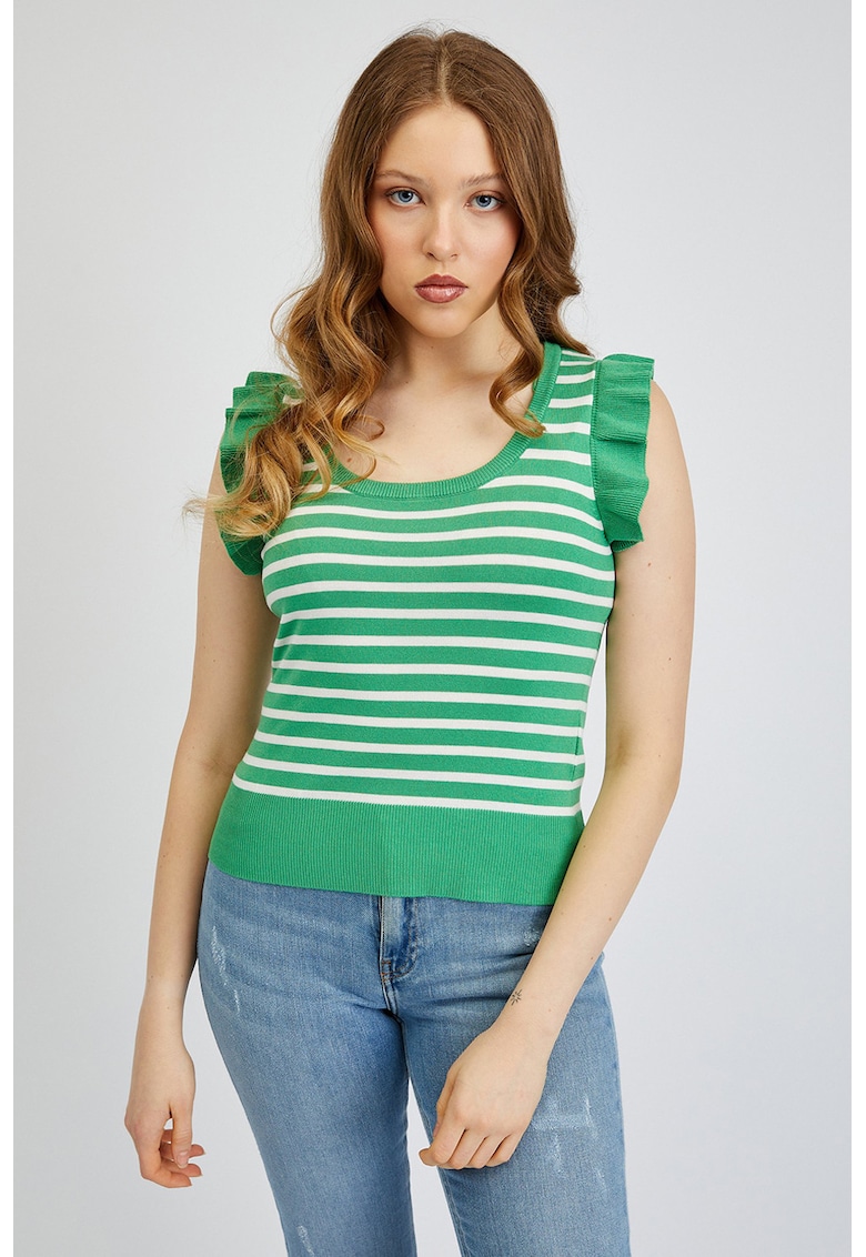 Pulover slim fit cu model in dungi