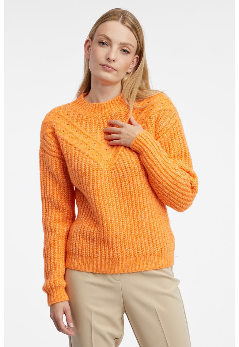 Pulover tricotat cu maneci cazute