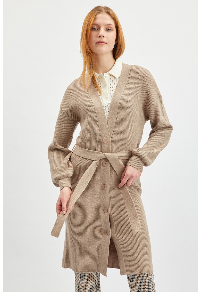 Cardigan striat cu nasturi