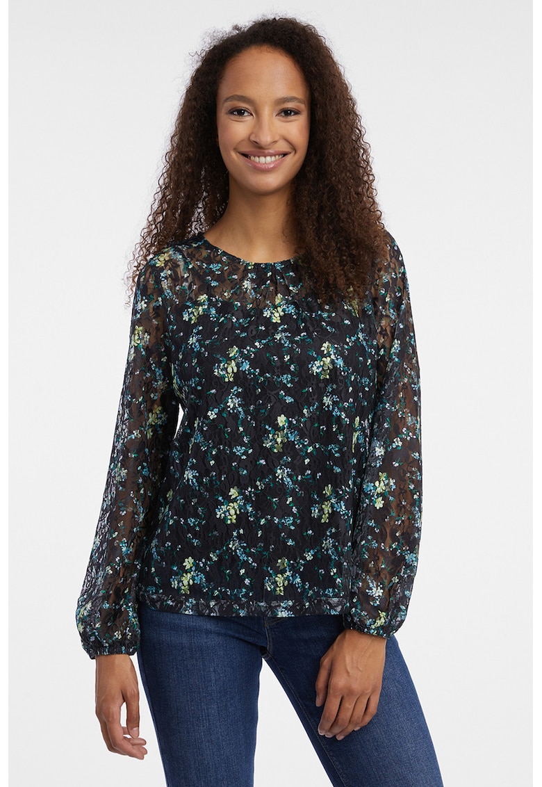 Bluza cu imprimeu floral - Negru