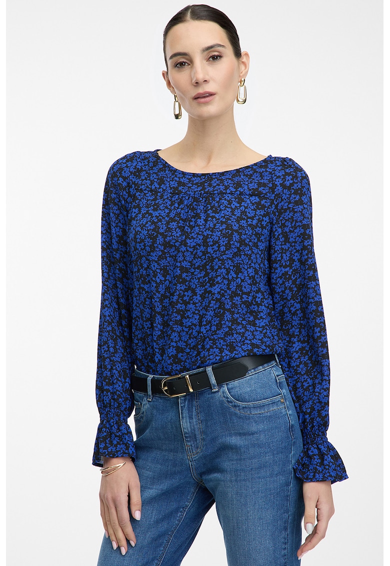 Bluza cu decolteu rotund si model