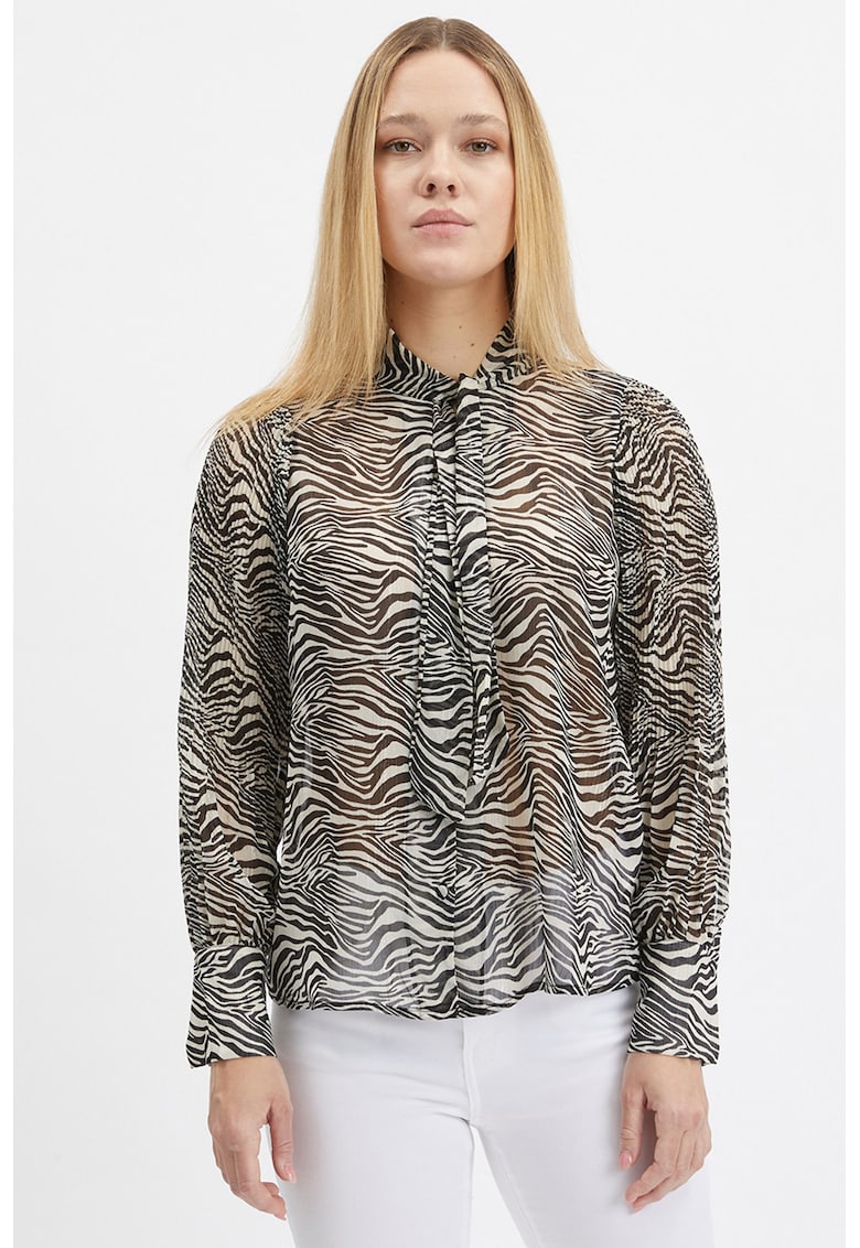 Bluza cu esarfa si animal print