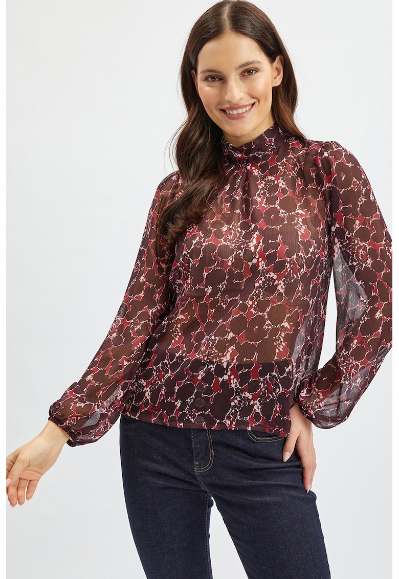Bluza vaporoasa cu model - Violet tyrian