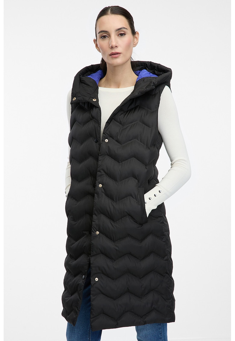 Vesta lunga cu gluga