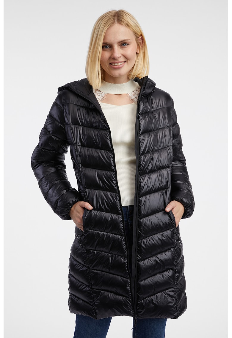 Geaca matlasata cu buzunare laterale - Negru