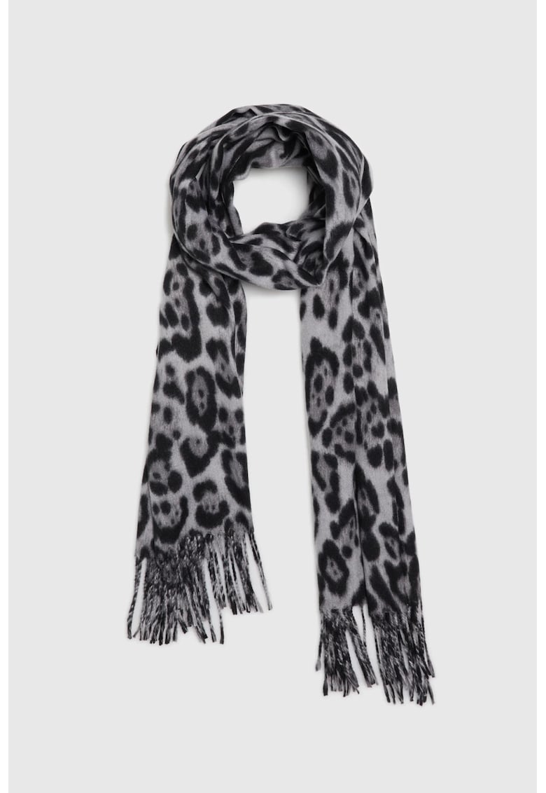 Esarfa - gri - poliester - animal print