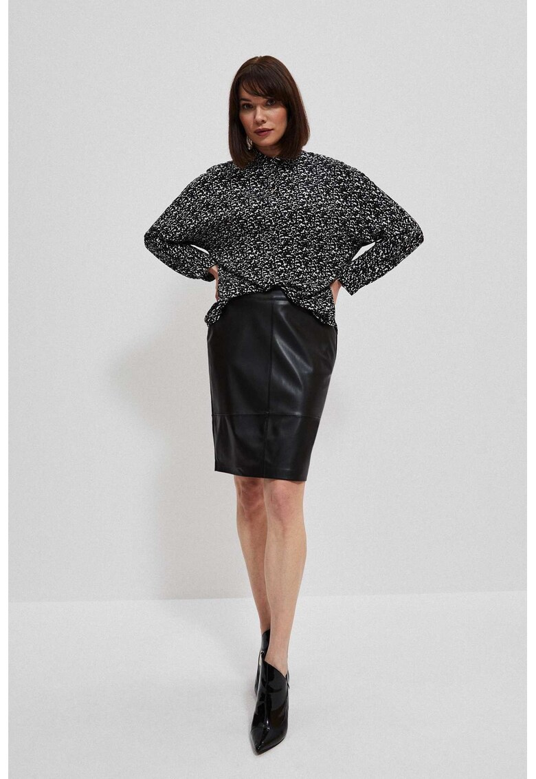 Fusta creion din piele eco neagra - Negru