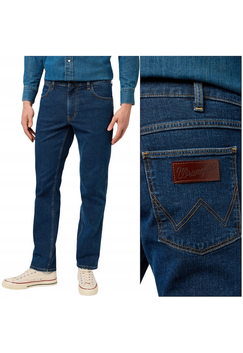 Wrangler Blugi drepti Greensboro 803 - albastru inchis - W31 L32 - 99% bumbac - elasticitate medie
