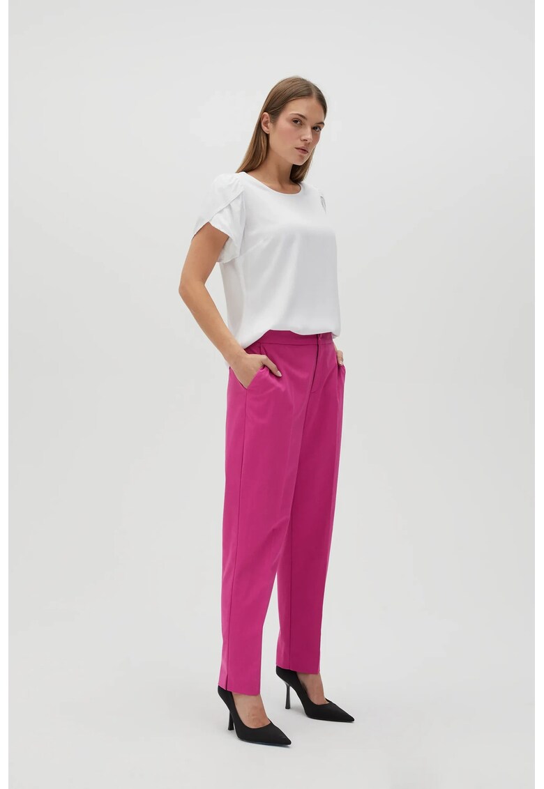 Pantaloni fucsia cu picioare drepte - Fucsia