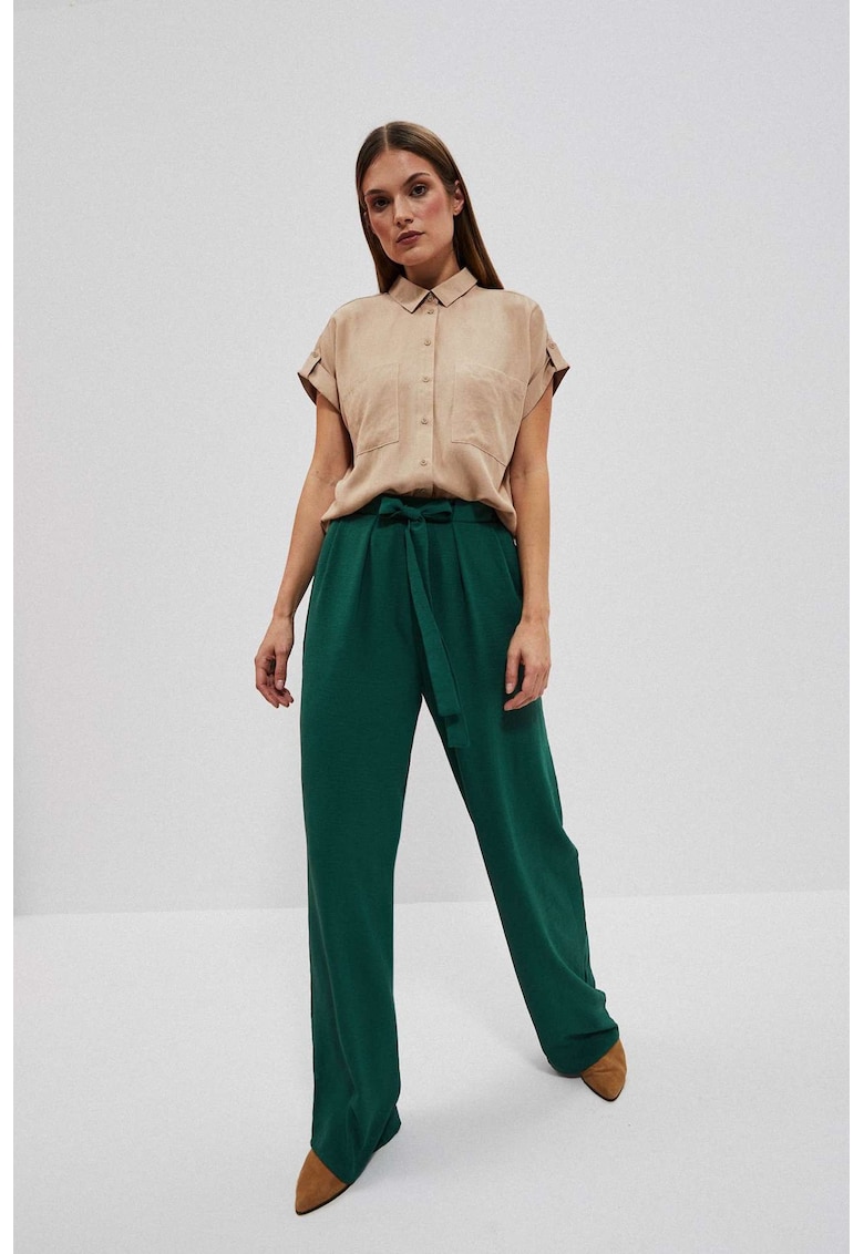 Pantaloni cu picioare late malachit - Verde