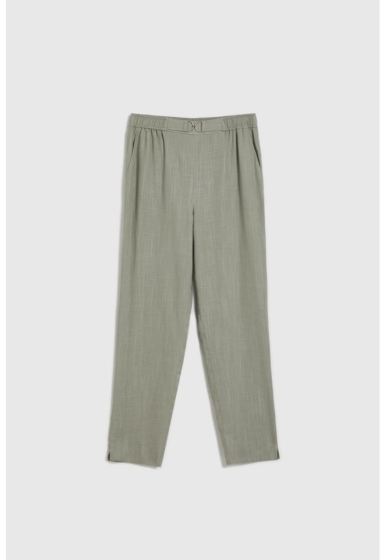 Pantaloni din Vascoza-Lin Oliv - Verde