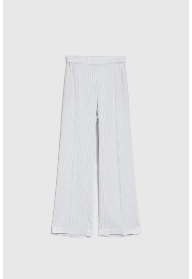 Pantaloni Albi din Vascoza si In - Alb