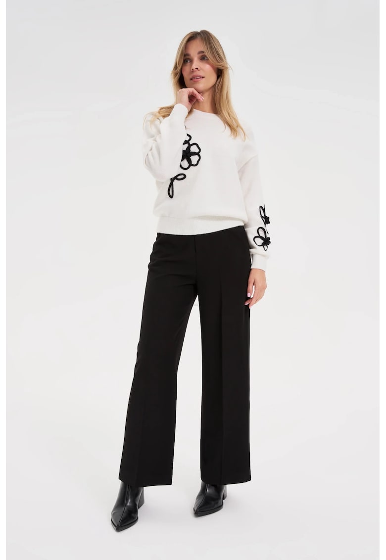 Pantaloni negri stil evazat - Negru
