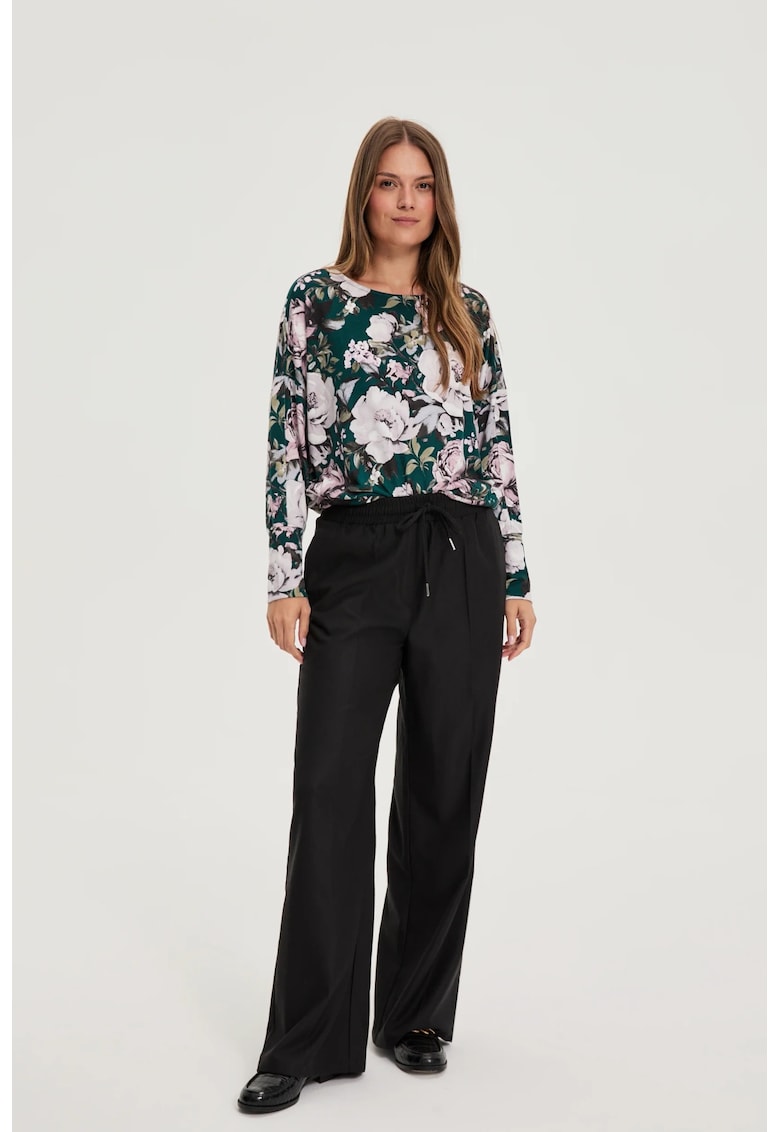 Pantaloni Negri Stil Larg - Negru