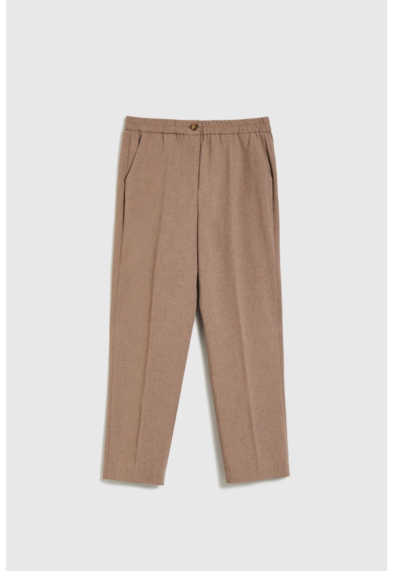 Pantaloni cigareta maro - Maro deschis