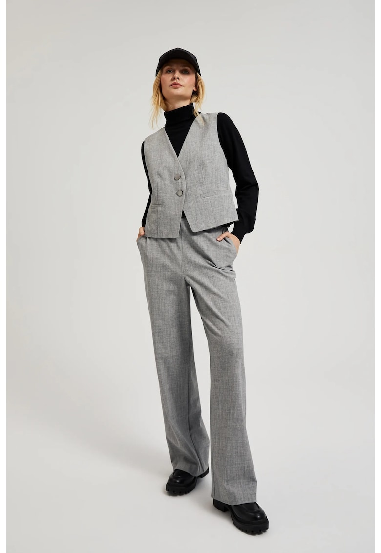 Pantaloni gri din costumul cu picioare drepte - Gri