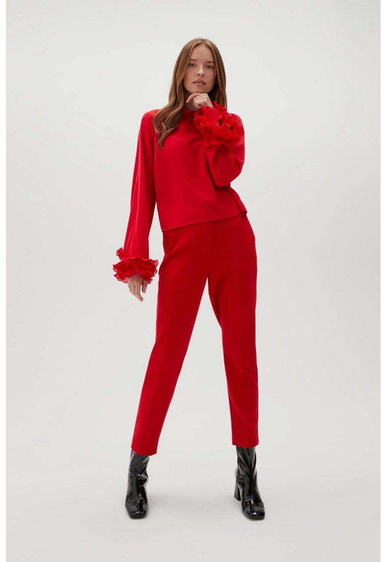 Pantaloni rosii cu picior drept - Rosu