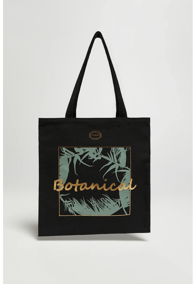 Geanta shopper neagra cu inscriptie ONE SIZE