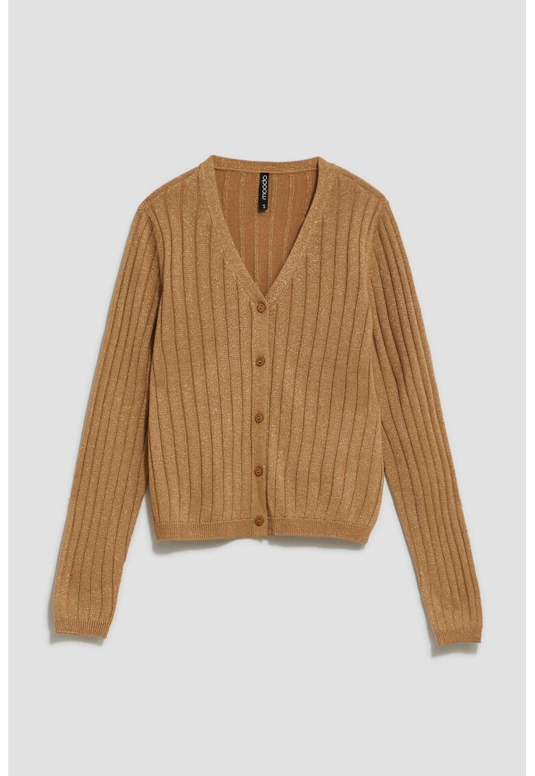 Pulover decorat cu fir metalic - Bej