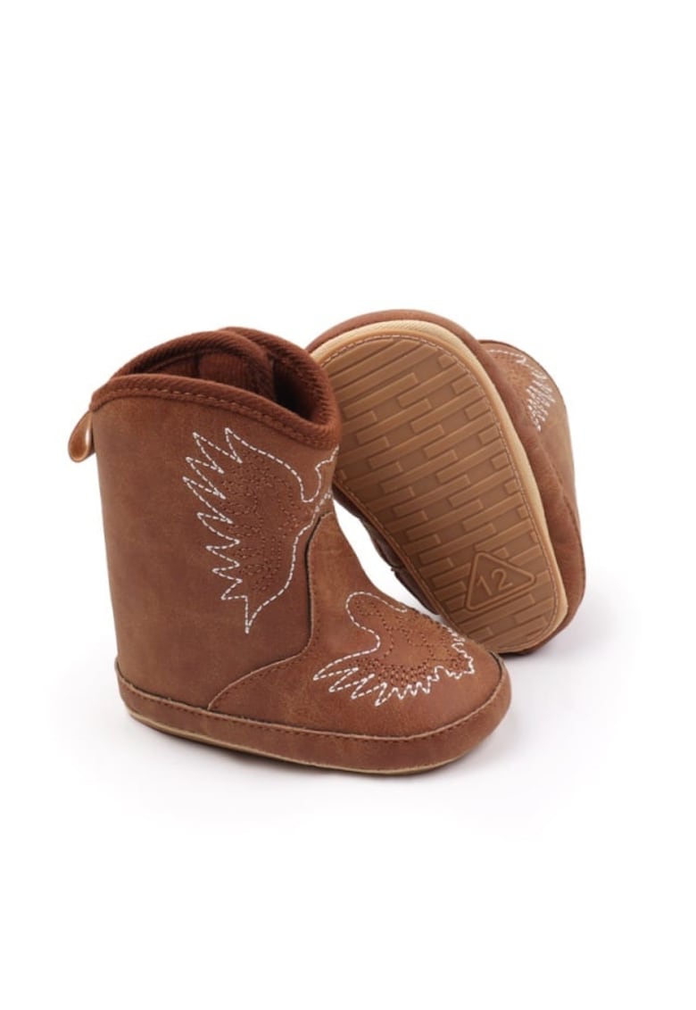 Cizme pentru bebelusi Model AL 29272 Cowboy - Piele ecologica - Unisex - Maro