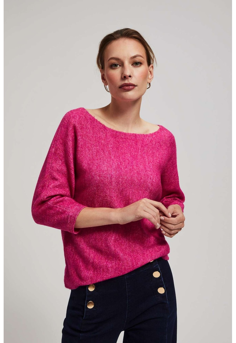 Pulover fucsia cu maneca 3/4 - Fucsia