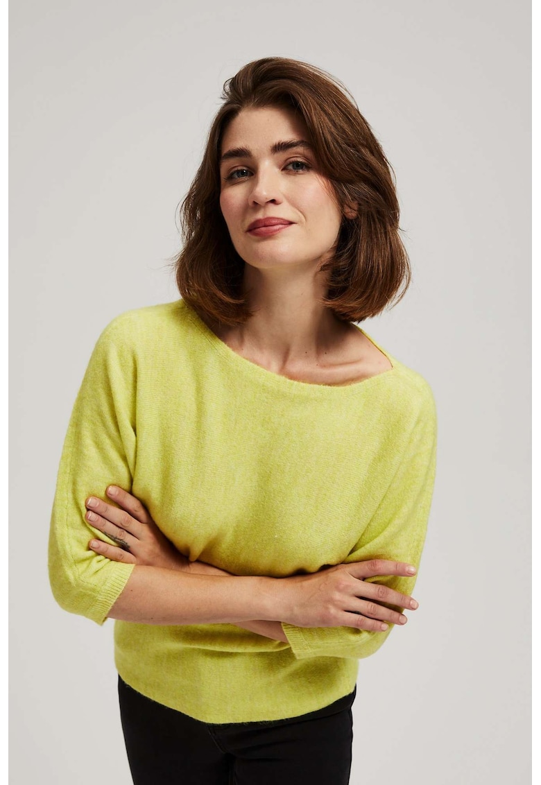 Pulover cu maneca 3/4 lime - Verde lime