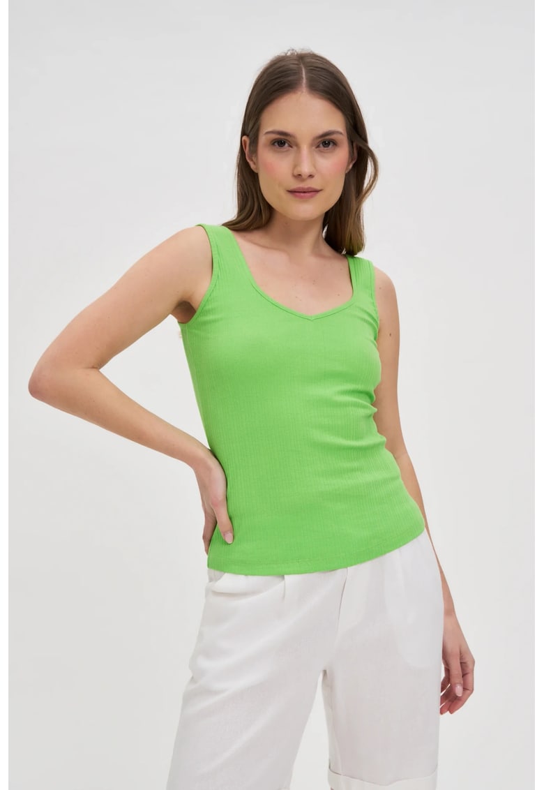 Top Ribbed Verde - Verde deschis