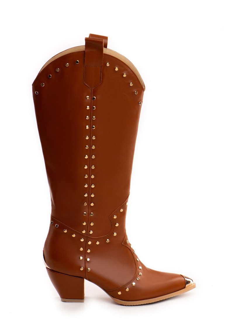 Ciocate Empire Piele Neteda Maro cu Accesorii Aurii