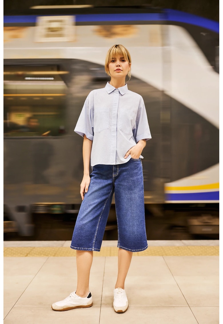 Bermude din denim albastre