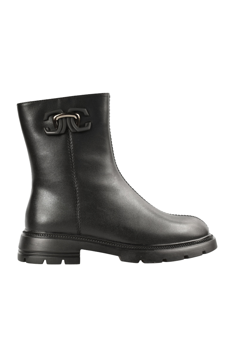 Ghete casual - dama - DL70038A negru - piele naturala - cu toc - Negru