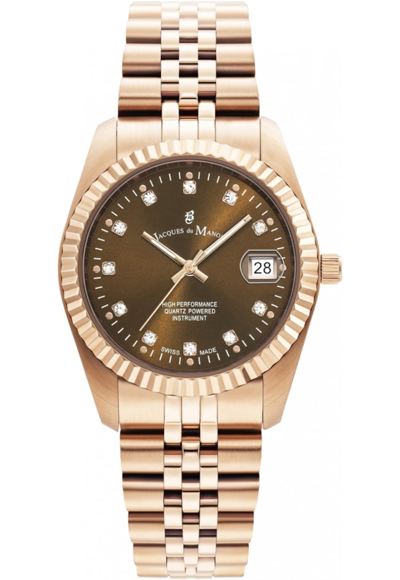 Ceas de dama JACQUES DU JWG02203 - aur roz clasic